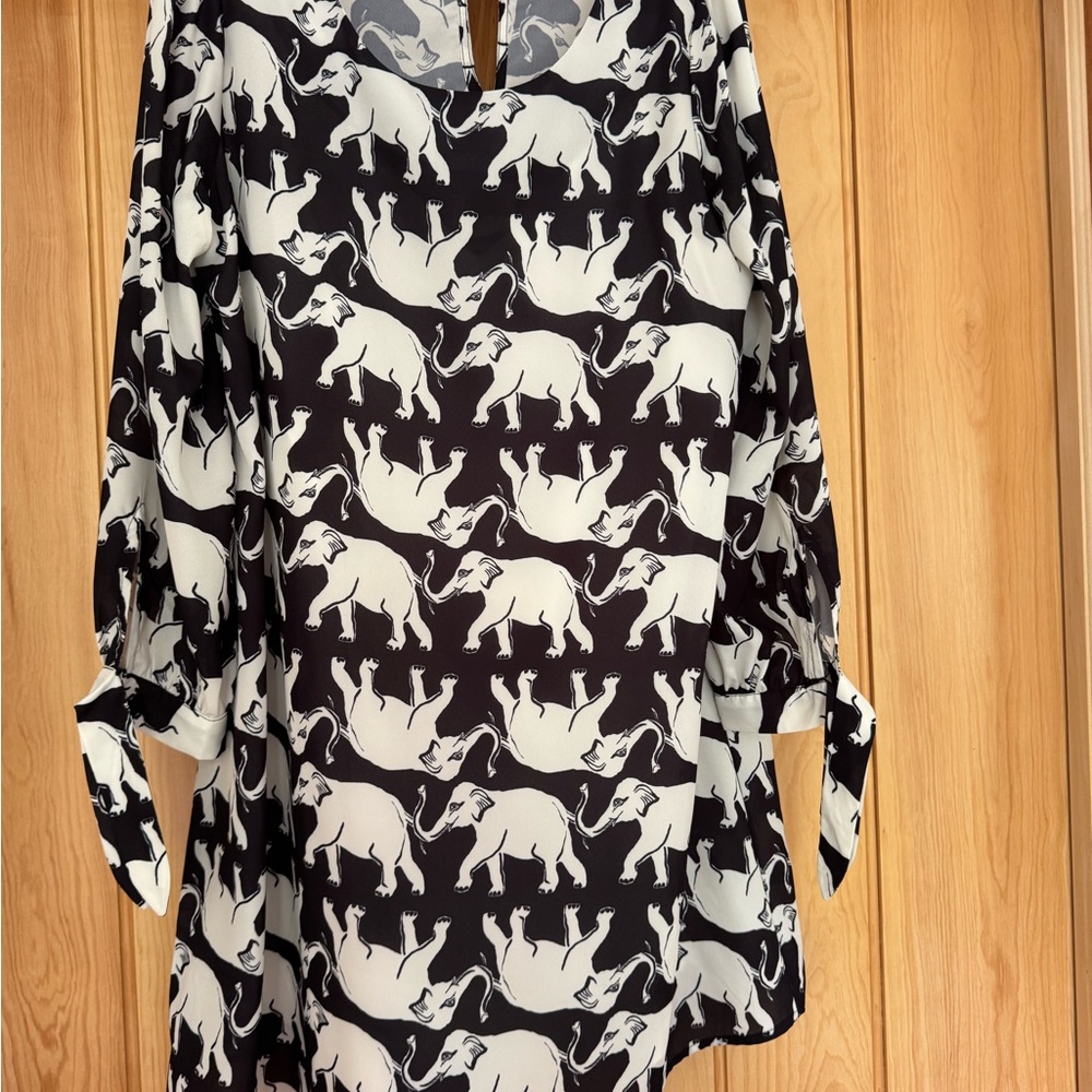 Modcloth Black and White Graphic Mini Dress